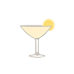 Orange Cocktail Icon – Flat Vector Illustration for Web Design