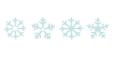 Blue Snowflake Clipart Set for Winter Decoration and Design Elements