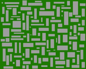 Hand drawn random blocks on a blue background. Small and large irregular blocks illustration. Abstract background of random blocks.