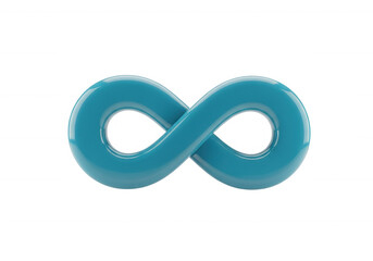 Blue infinity symbol glossy isolated on a transparent background