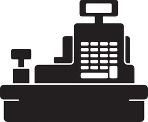 Black Friday Cash Register Silhouette Vector