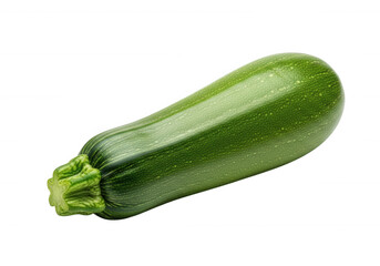 Green zucchini vegetable isolated on a transparent background
