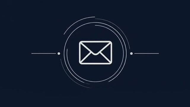 Abstract email icon with circular motion design
