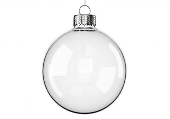 Clear glass sphere ornament isolated on a transparent background