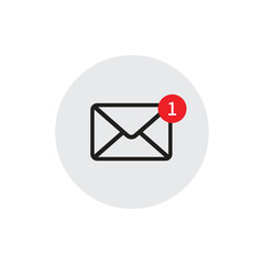 Cartoon grey bubble with email notice. flat simple style trend modern edm e-mail logotype graphic design isolate, concept of you've got mail and full inbox