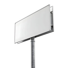 Blank advertising billboard on pole with copy space isolated perspective view