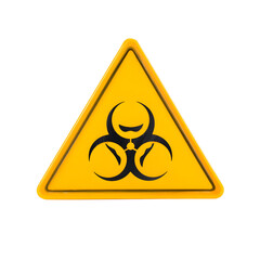 Biohazard warning sign on a transparent background