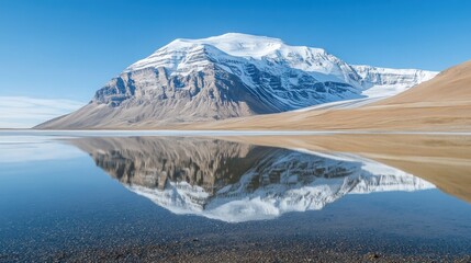 Mountain reflected in a calm lake