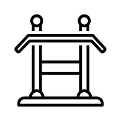 Vector black line icon for Pull up bar