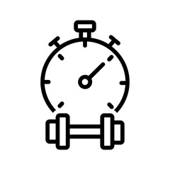 Vector black line icon for Stopwatch
