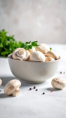 Fresh mushrooms in a bowl