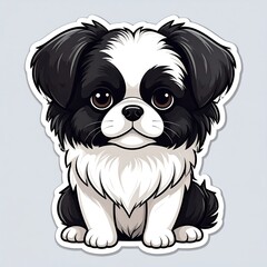 Cute black and white puppy