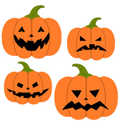 Halloween Pumpkin Faces Set