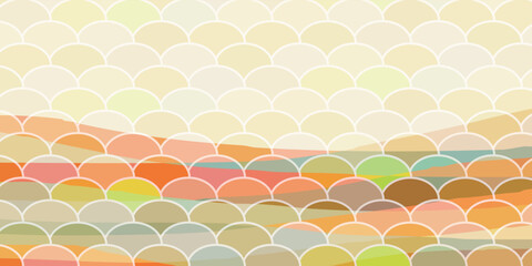 波　和柄　カラフル　模様　背景