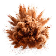 Exploding powder cloud in mid air with transparent background abstract artistic display