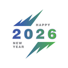 The year 2026 new years greeting symbol logo vector illustration isolated on a white background