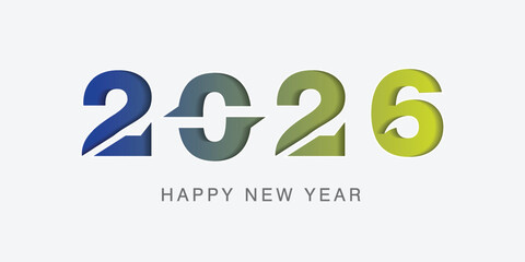 The year 2026 new years greeting symbol logo vector illustration isolated on a white background