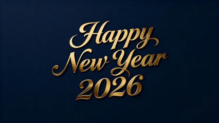 Elegant gold title Happy New Year 2026