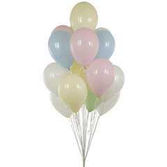 Bunch of colorful balloons against transparent background for celebrations and events