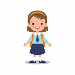 Obraz premium flat design of a child wearing a school uniform