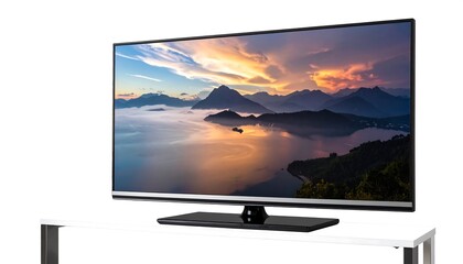 Flat-screen TV on table