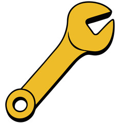 yellow wrench illustration 