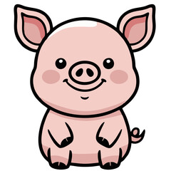 cute piglet vector illustration