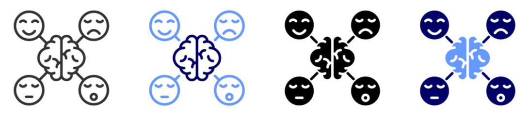 emotional intelligence icon set multiple style