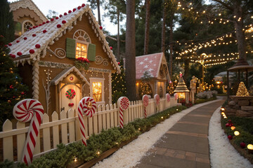 Obraz premium red gingerbread-house-village