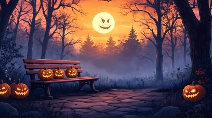 halloween night scene