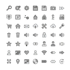 Fototapeta premium Set of Versatile Vector Icons Web Interface UI and Application Symbols