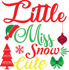 Little Miss Snow Cute SVG – Adorable Christmas T-Shirt Design for Girls