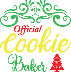 Official Cookie Baker SVG – Funny Christmas Baking T-Shirt Design