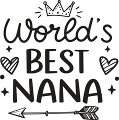 World s best nana crown and arrow design