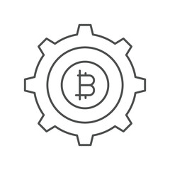 Bitcoin Management thinline icon , vector, pixel perfect, illustrator file 
