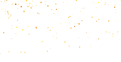 gold glitter round particles confetti. Luxury sparkling glitter dust falling isolated on transparent background. Falling magic glitter confetti, golden dust. Modern Design elements or decoration, PNG