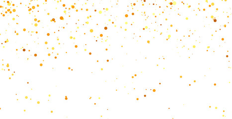 gold glitter round particles confetti. Luxury sparkling glitter dust falling isolated on...