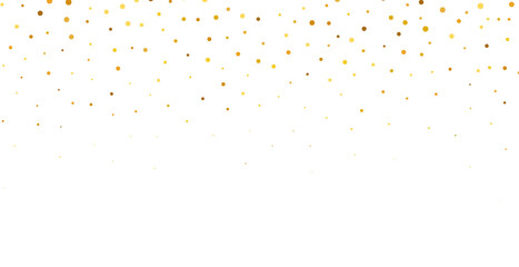 gold glitter round particles confetti. Luxury sparkling glitter dust falling isolated on transparent background. Falling magic glitter confetti, golden dust. Modern Design elements or decoration, PNG
