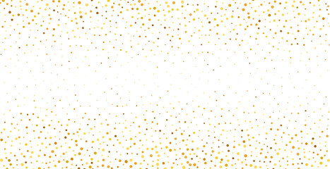 gold glitter round particles confetti. Luxury sparkling glitter dust falling isolated on...