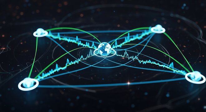 Global Network Connection with Cloud Computing data analysis visualization world internet technology digital communication globe - Powered by Adobe