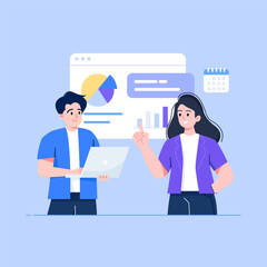 Business meeting analyzing financial data and strategy development for future growth