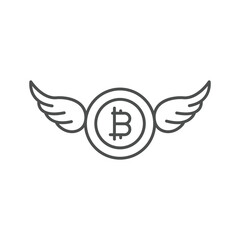 Bitcoin Wing thinline icon , vector, pixel perfect, illustrator file 
