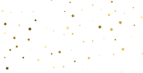 gold stars confetti, Falling magic glitter confetti, golden dust. Modern Design elements or decoration, PNG	