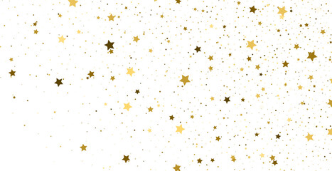 gold stars confetti, Falling magic glitter confetti, golden dust. Modern Design elements or decoration, PNG	