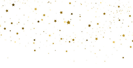 gold stars confetti, Falling magic glitter confetti, golden dust. Modern Design elements or decoration, PNG	