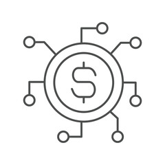 Digital Currency thinline icon , vector, pixel perfect, illustrator file 
