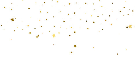 gold stars confetti, Falling magic glitter confetti, golden dust. Modern Design elements or decoration, PNG	