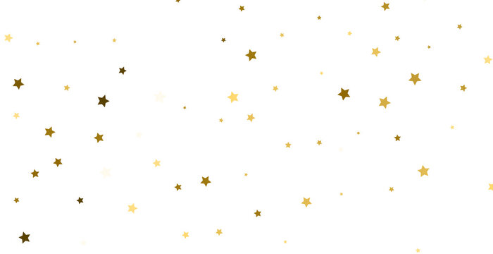 gold stars confetti, Falling magic glitter confetti, golden dust. Modern Design elements or decoration, PNG - Powered by Adobe
