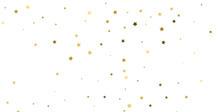 gold stars confetti, Falling magic glitter confetti, golden dust. Modern Design elements or decoration, PNG	