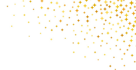 gold stars confetti, Falling magic glitter confetti, golden dust. Modern Design elements or decoration, PNG  © HALIMA
